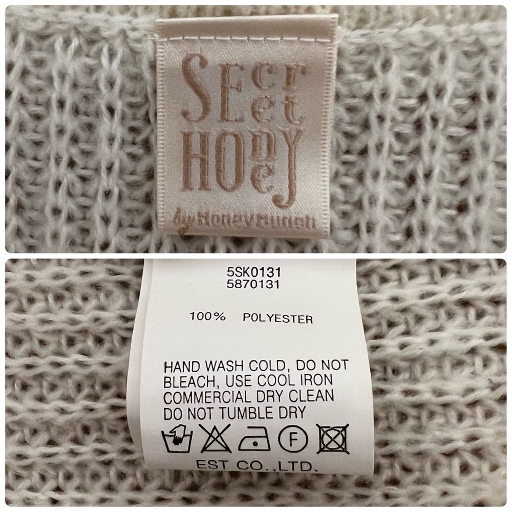 Secret Honey Otome Girly Kei Jirai Coquette Lolita Harajuku Gyaru Cream Sweater - Picture 13 of 13